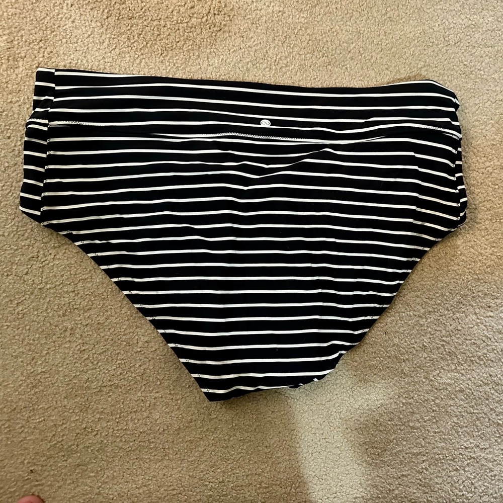 CALIA by Carrie Underwood Black and White Striped Swim Bottom - Picture 5 of 7